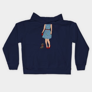 Daschund Walkies Kids Hoodie